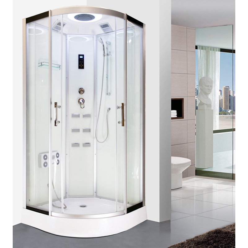 Royal Home Showers 40" x 86" Round Sliding Shower Enclosure with Base